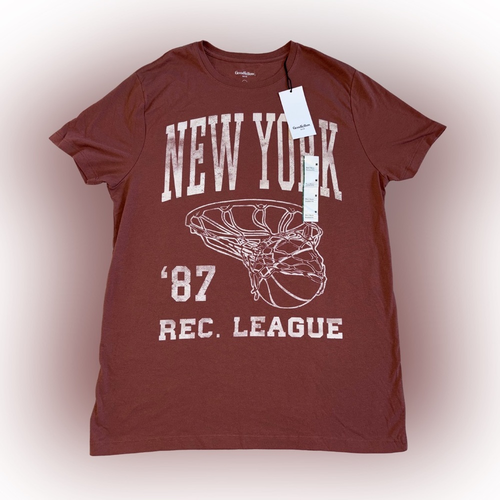 Goodfellow Men’s Graphic Tee New York Rec League Basketball Graphic NWT Size M